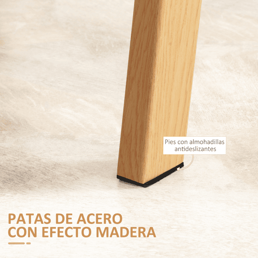 HOMCOM Mesa de Jantar para 4 Pessoas Mesa de Cozinha Moderna com Bancada de Vidro Temperado e Pés de Aço com Efeito de Madeira para Sala de Jantar 120x60x76cm Transparente e Madeira