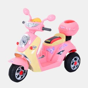 HomCom® Carro de triciclo Moto elétrica infantil com Bateria para crianças com mais de 3 anos 108x51x75cm Rosa