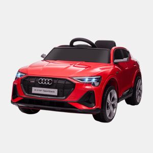 HOMCOM Carro Elétrico Audi E-Tron 12V para Crianças acima de 3 Anos com Controle Remoto Faróis Buzina Música MP3 TF USB e Abertura da Porta 3-8kmh 108x60x47cm Vermelho