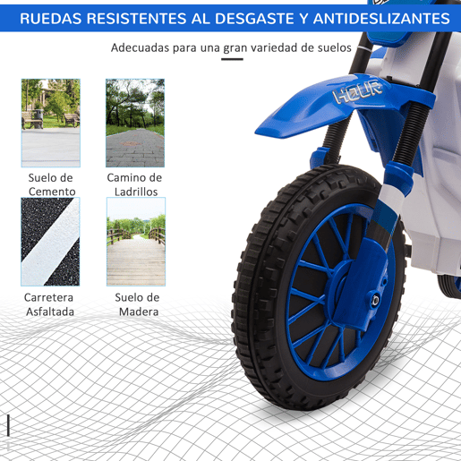 HOMCOM Mota Elétrica para Crianças acima de 3 Anos 12V Mota de Brinquedo Infantil com 2 Rodas de Equilíbrio Velocidade Máx. 8kmh Arranque Suave 106,5x51,5x68cm Azul HOMCOM Mota Elétrica para Crianças acima de 3 Anos 12V Mota de Brinquedo Infantil com 2 Rodas de Equilíbrio Velocidade Máx. 8kmh Arranque Suave 106,5x51,5x68cm Azul