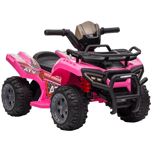 HOMCOM Quadriciclo Elétrico para Crianças de 18-36 Meses Veículo Elétrico a Bateria 6V Infantil com Velocidade 2kmh 70x42x45 cm Rosa