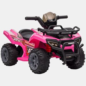 HOMCOM Quadriciclo Elétrico para Crianças de 18-36 Meses Veículo Elétrico a Bateria 6V Infantil com Velocidade 2kmh 70x42x45 cm Rosa