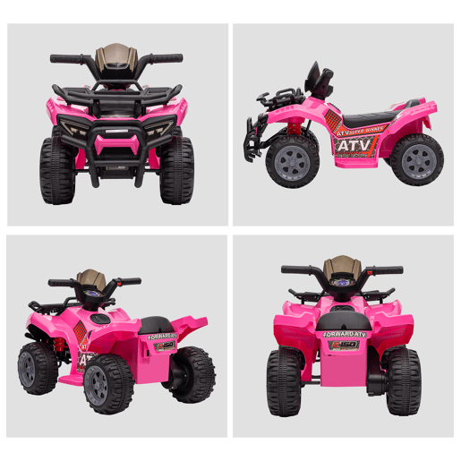 HOMCOM Quadriciclo Elétrico para Crianças de 18-36 Meses Veículo Elétrico a Bateria 6V Infantil com Velocidade 2kmh 70x42x45 cm Rosa
