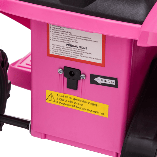 HOMCOM Quadriciclo Elétrico para Crianças de 18-36 Meses Veículo Elétrico a Bateria 6V Infantil com Velocidade 2kmh 70x42x45 cm Rosa