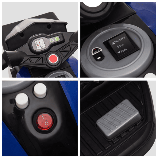 HOMCOM Motocicleta Elétrica Infantil com 3 Rodas para Crianças acima de 3 anos Triciclo com Pedal para Crianças Bateria 6V com Luzes Música Pneus Largos 86x42x52cm Azul HOMCOM Motocicleta Elétrica Infantil com 3 Rodas para Crianças acima de 3 anos Triciclo com Pedal para Crianças Bateria 6V com Luzes Música Pneus Largos 86x42x52cm Azul