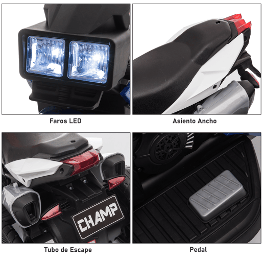 HOMCOM Motocicleta Elétrica Infantil com 3 Rodas para Crianças acima de 3 anos Triciclo com Pedal para Crianças Bateria 6V com Luzes Música Pneus Largos 86x42x52cm Azul HOMCOM Motocicleta Elétrica Infantil com 3 Rodas para Crianças acima de 3 anos Triciclo com Pedal para Crianças Bateria 6V com Luzes Música Pneus Largos 86x42x52cm Azul