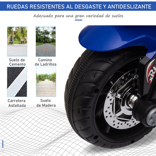 HOMCOM Motocicleta Elétrica Infantil com 3 Rodas para Crianças acima de 3 anos Triciclo com Pedal para Crianças Bateria 6V com Luzes Música Pneus Largos 86x42x52cm Azul HOMCOM Motocicleta Elétrica Infantil com 3 Rodas para Crianças acima de 3 anos Triciclo com Pedal para Crianças Bateria 6V com Luzes Música Pneus Largos 86x42x52cm Azul