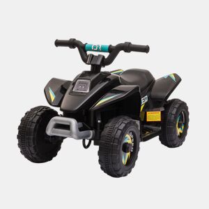 HOMCOM Quadriciclo Elétrico para Crianças de 18-36 Meses Veículo Elétrico Quadriciclo a Bateria 6V com Avance e Retrocesso Carga Máx. 20kg 72x40x45,5cm Preto