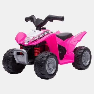 AIYAPLAY Quadriciclo Elétrico HONDA para Crianças de 18-36 Meses Quadriciclo Elétrico Infantil a Bateria 6V com Faróis LED Buzina Velocidade de 2,8kmh e Avance 65,5x35,5x43,5cm Rosa