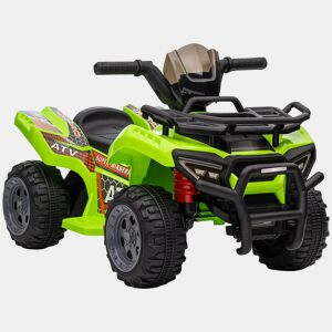HOMCOM Quadriciclo Elétrico para Crianças de 18-36 Meses Veículo Elétrico a Bateria 6V Infantil com Velocidade 2kmh 70x42x45 cm Verde