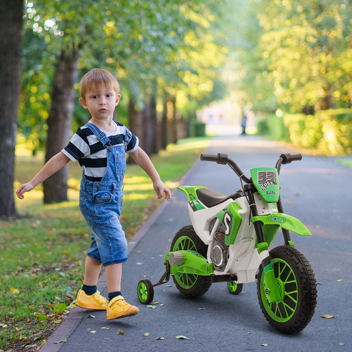 HOMCOM Mota Elétrica para Crianças acima de 3 Anos 12V Mota de Brinquedo Infantil com 2 Rodas de Equilíbrio Velocidade Máx. 8kmh Arranque Suave 106,5x51,5x68cm Verde HOMCOM Mota Elétrica para Crianças acima de 3 Anos 12V Mota de Brinquedo Infantil com 2 Rodas de Equilíbrio Velocidade Máx. 8kmh Arranque Suave 106,5x51,5x68cm Verde