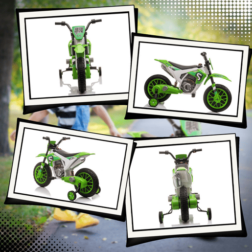 HOMCOM Mota Elétrica para Crianças acima de 3 Anos 12V Mota de Brinquedo Infantil com 2 Rodas de Equilíbrio Velocidade Máx. 8kmh Arranque Suave 106,5x51,5x68cm Verde HOMCOM Mota Elétrica para Crianças acima de 3 Anos 12V Mota de Brinquedo Infantil com 2 Rodas de Equilíbrio Velocidade Máx. 8kmh Arranque Suave 106,5x51,5x68cm Verde
