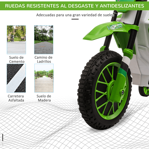 HOMCOM Mota Elétrica para Crianças acima de 3 Anos 12V Mota de Brinquedo Infantil com 2 Rodas de Equilíbrio Velocidade Máx. 8kmh Arranque Suave 106,5x51,5x68cm Verde HOMCOM Mota Elétrica para Crianças acima de 3 Anos 12V Mota de Brinquedo Infantil com 2 Rodas de Equilíbrio Velocidade Máx. 8kmh Arranque Suave 106,5x51,5x68cm Verde