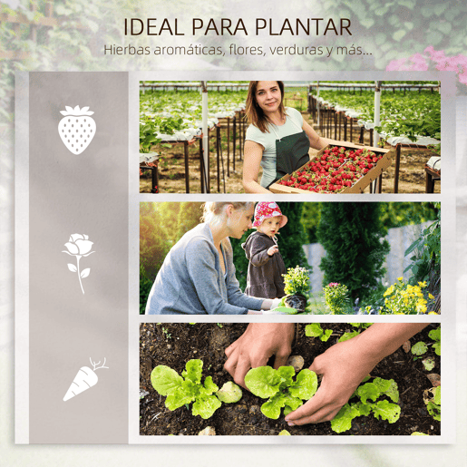 Outsunny Floreira de 3 Níveis com Treliça Hortal Vertical com Tecido não Tecido para Cultivos de Verduras Flores Ervas 95x95x110 cm Madeira