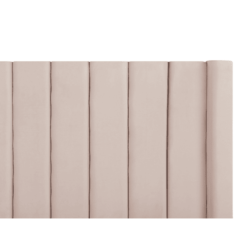 Cama com banco de arrumação Veludo NOYERS 180 x 200 cm Rosa pastel