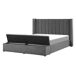 Beliani Cama con banco de almacenaje Terciopelo NOYERS 170x247 Beliani Cama con banco de almacenaje Terciopelo NOYERS 170x247 Gris