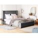 Beliani Cama con banco de almacenaje Terciopelo NOYERS 170x247 Beliani Cama con banco de almacenaje Terciopelo NOYERS 170x247 Gris
