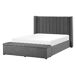 Beliani Cama con banco de almacenaje Terciopelo NOYERS 170x247 Beliani Cama con banco de almacenaje Terciopelo NOYERS 170x247 Gris