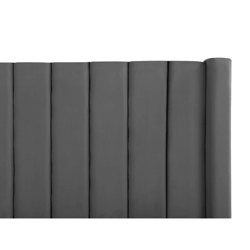 Cama com banco de arrumação Veludo NOYERS 140 x 200 cm Cinzento