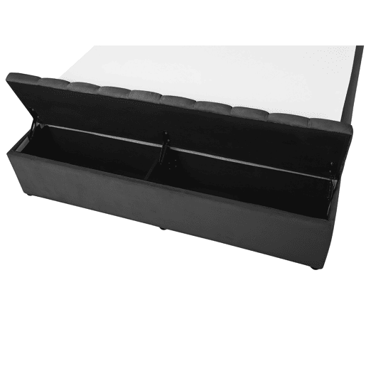 Cama com banco de arrumação Veludo NOYERS 140 x 200 cm Cinzento