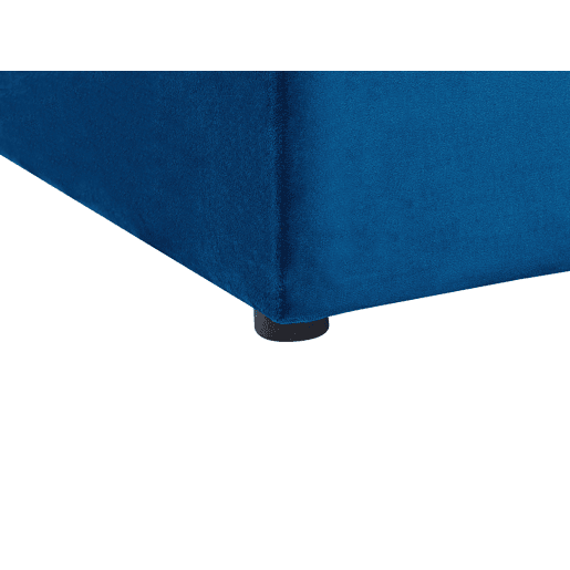 Cama com banco de arrumação Veludo NOYERS 160 x 200 cm Azul marinho