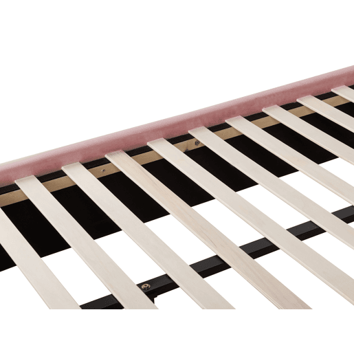 Cama com banco de arrumação Veludo NOYERS 140 x 200 cm Rosa