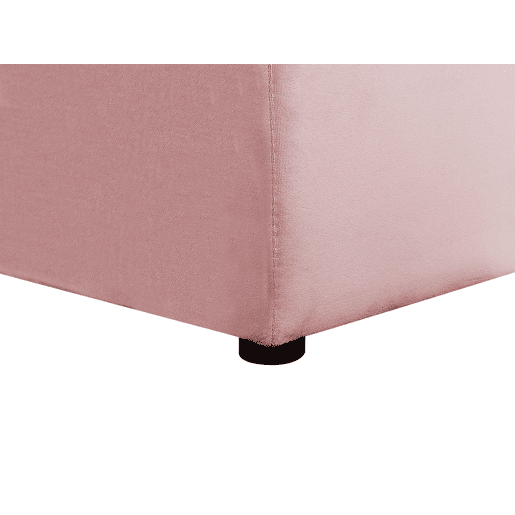 Cama com banco de arrumação Veludo NOYERS 140 x 200 cm Rosa