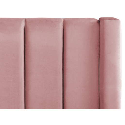 Cama com banco de arrumação Veludo NOYERS 140 x 200 cm Rosa