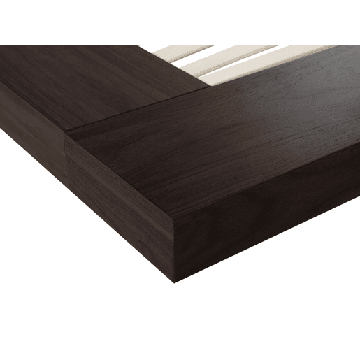 Cama de água Pele sintética ZEN 160 x 200 cm Madeira escura de freixo