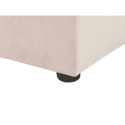 Cama com banco de arrumação Veludo NOYERS 160 x 200 cm Rosa pastel