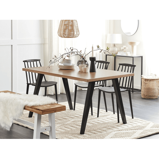 Mesa de jantar LENISTER CastanhoPreto 150 cm 90 cm
