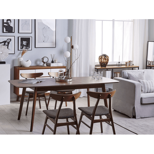 Mesa de jantar extensível MADOX Nogueira escura 150190 cm 90 cm