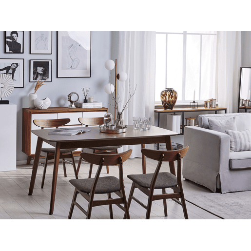 Mesa de jantar extensível MADOX Nogueira escura 150190 cm 90 cm