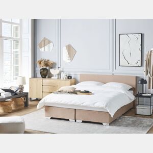 Cama continental Tecido PRESIDENT 160 x 200 cm Creme