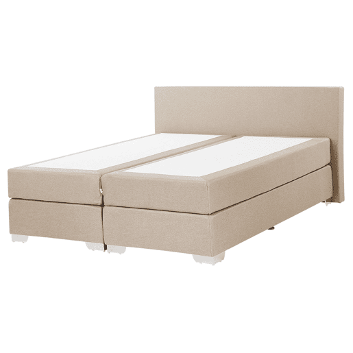 Cama continental Tecido PRESIDENT 160 x 200 cm Creme