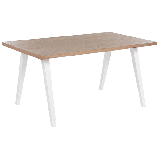 Mesa de jantar LENISTER CastanhoBranco 150 cm 90 cm