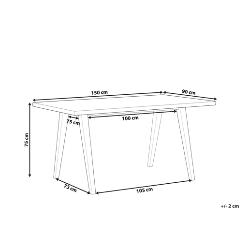 Mesa de jantar LENISTER CastanhoBranco 150 cm 90 cm