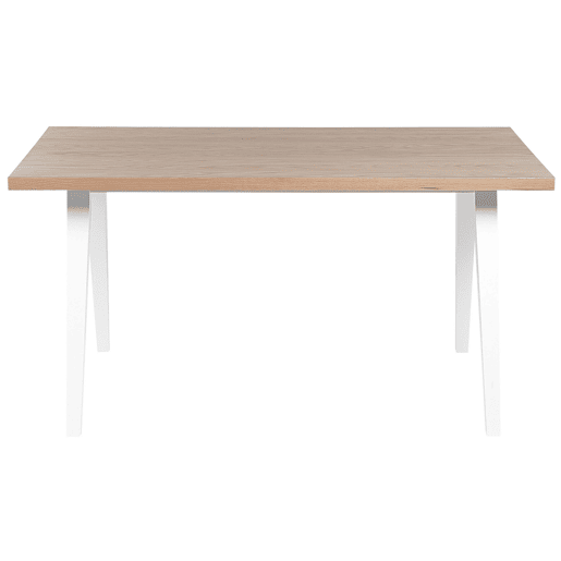Mesa de jantar LENISTER CastanhoBranco 150 cm 90 cm
