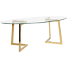 Mesa de centro FRESNO Vidro Dourado