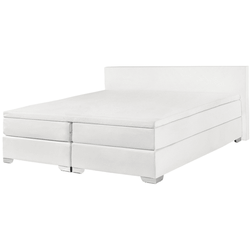 Cama continental Pele sintética PRESIDENT 180 x 200 cm Branco