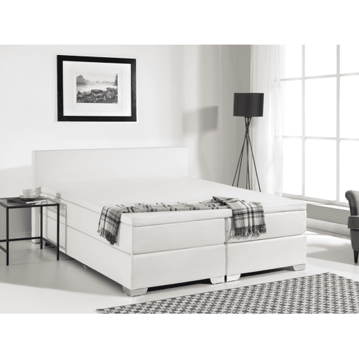 Cama continental Pele sintética PRESIDENT 180 x 200 cm Branco