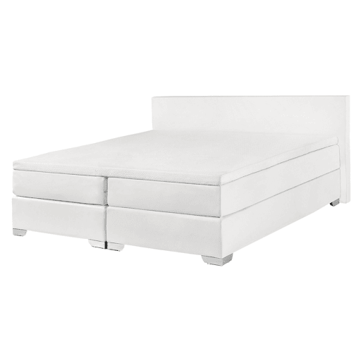 Cama continental Pele sintética PRESIDENT 140 x 200 cm Branco