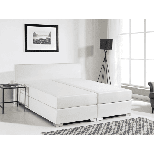 Cama continental Pele sintética PRESIDENT 140 x 200 cm Branco