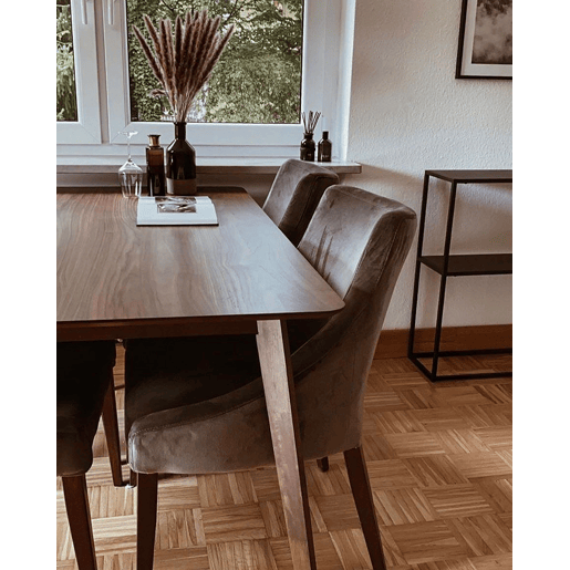 Mesa de jantar MADOX Nogueira escura 200 cm 100 cm