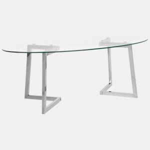 Mesa de centro FRESNO Vidro Prateado