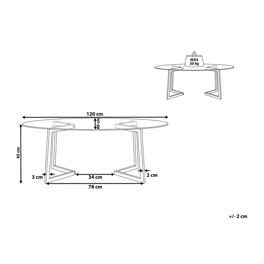 Mesa de centro FRESNO Vidro Prateado Mesa de centro FRESNO Vidro Prateado