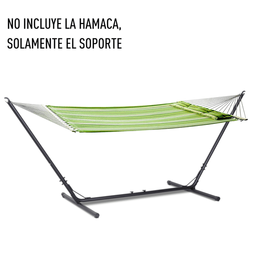 Outsunny Suporte para rede de jardim ajustável no comprimento 313-388x109x116 cm com bolsa de transporte Estrutura metálica para interior e exterior Máx. 120 kg