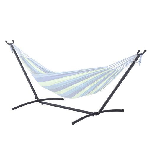 Outsunny Estrutura Ajustável para Hamaca Universal em Ferro Suporta até 120 kg 290x117x108 cm Preto