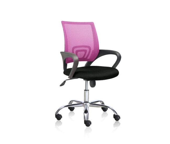 Silla de oficina con refuerzo lumbar en negro y rosa 90-102x60 cm logic negro - rosa logic 60 x 90-102 x 60 cm