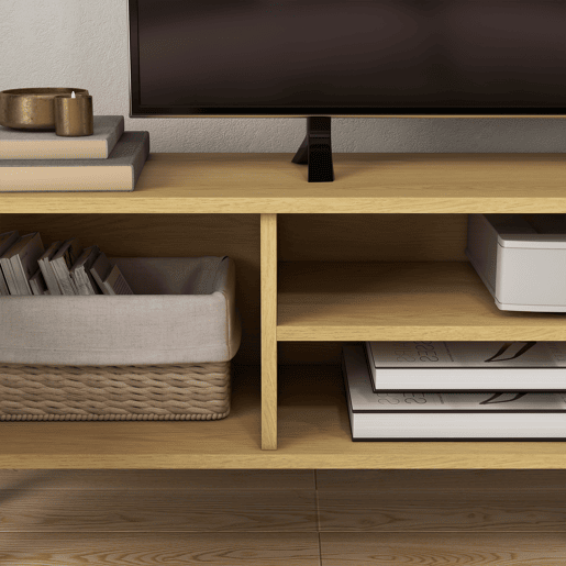 HOMCOM Móvel de TV Móvel para Sala de Estar para TV com 2 Portas 2 Estantes e 5 Pés de Madeira de Borracha para Televisores de até 65 Polegadas 150x30x42 cm Madeira e Branco